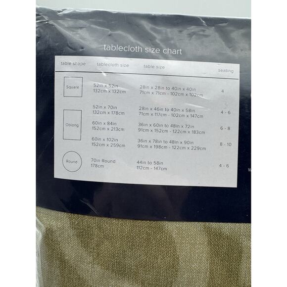 Simple Dining Vinyl 70" Round Tablecloth, 2 Tone Sage Green Geometric Pattern - Picture 5 of 6